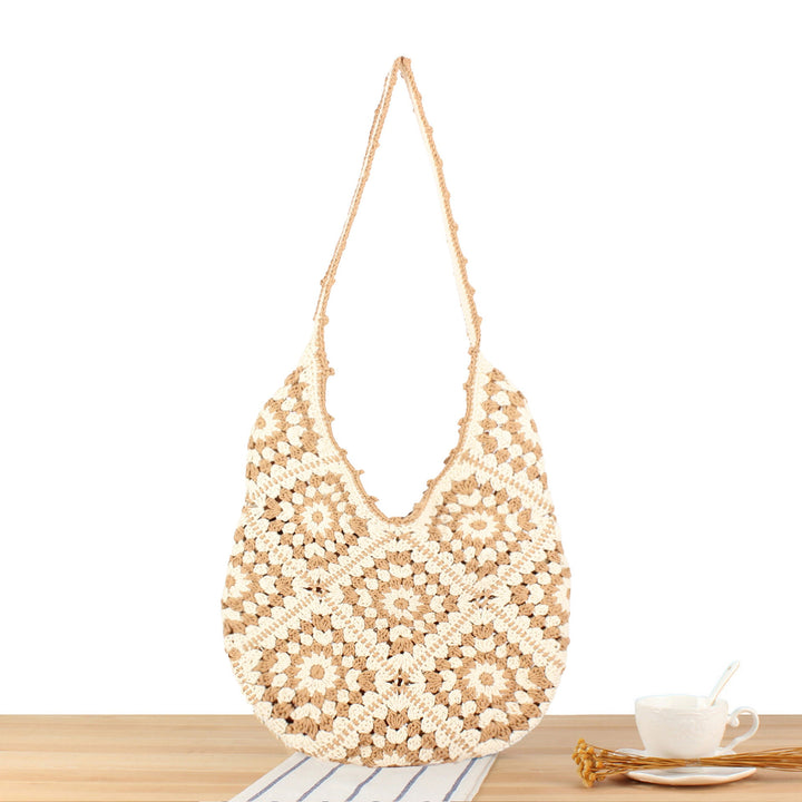 Handmade Macrame Shoulder Bag with Floral Patterns Kalsten