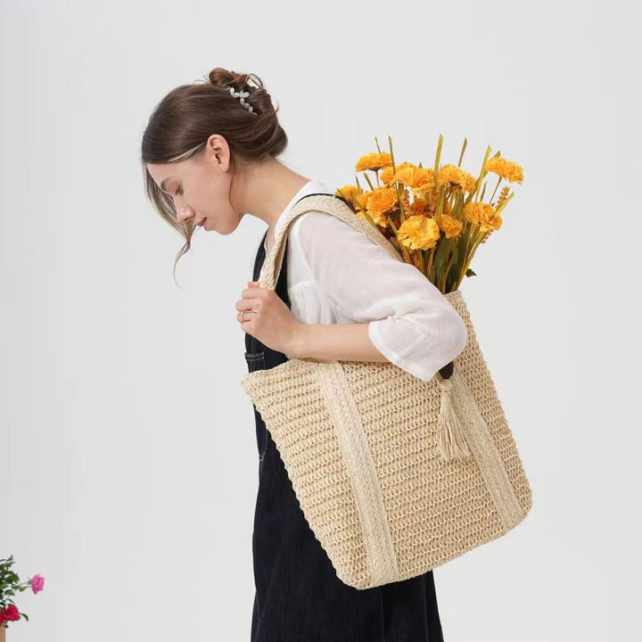 Spacious shopping bag with textured fabric pattern Kalsten