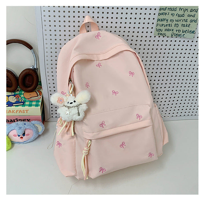 Charming Embroidered School Backpack