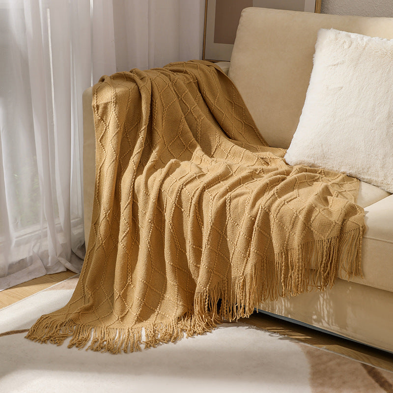 Luxurious Woven Textured Throw Blanket Kalsten