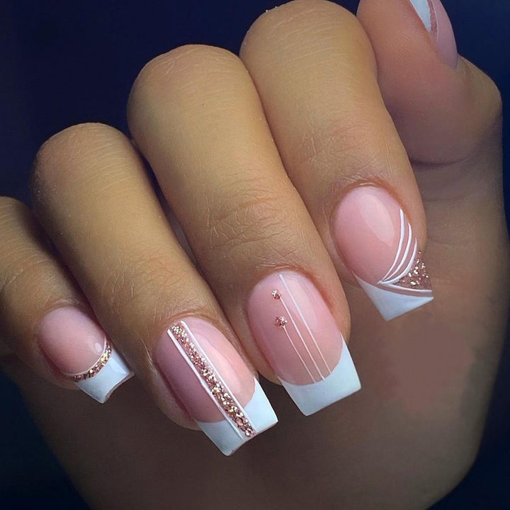 Elegant French Tip Press-On Nail Art Set Kalsten