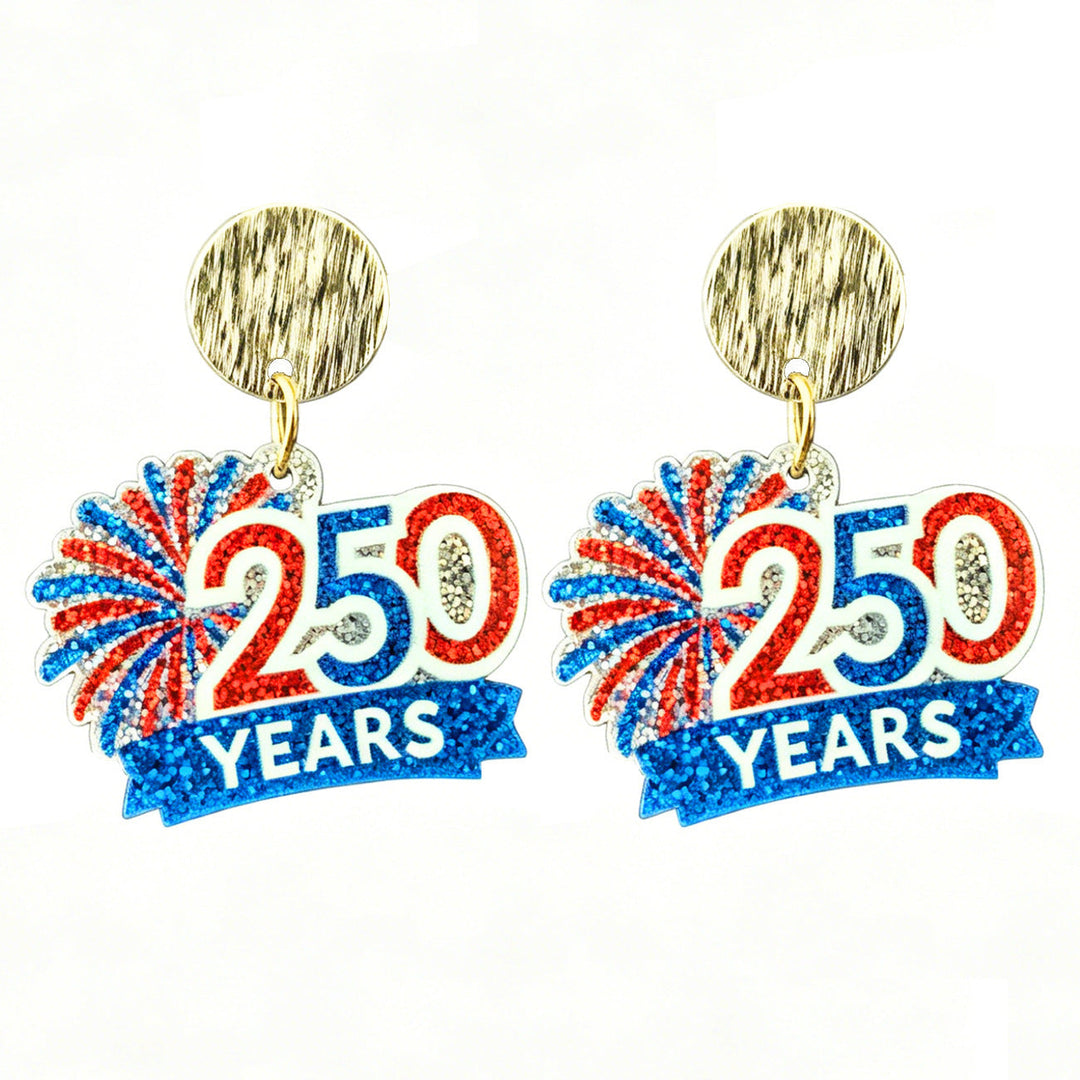 Ladies nan glittering bow earrings with stud closure and star stripe motif Kalsten