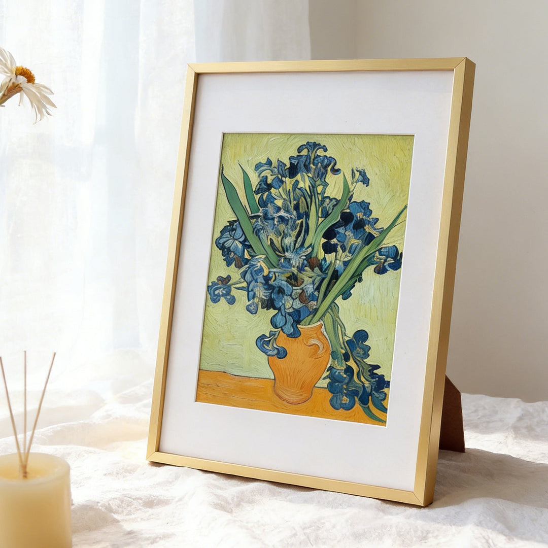 Framed Matted Botanical Art Print With Easel-Back Tabletop Display And Archival Giclée Reproduction