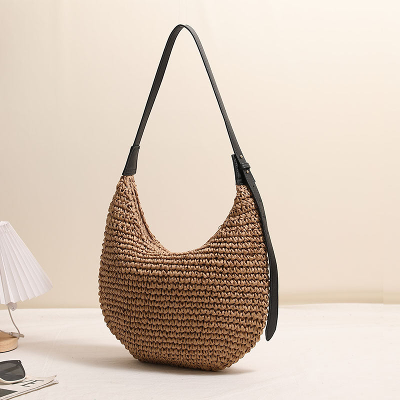 Handmade Hobo Bag Made of Natural Raffia Material Kalsten