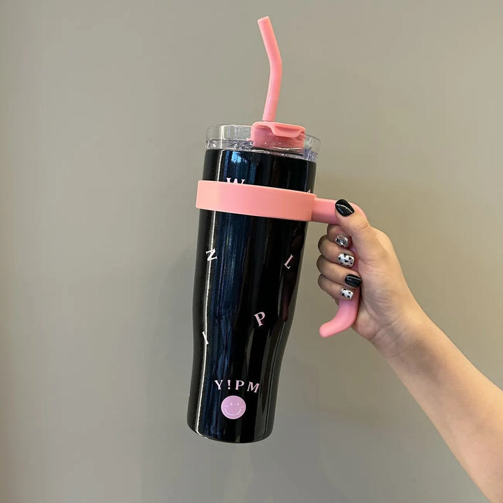 Women Practical Insulated Drinking Bottle with Integrated Carry Handle Kalsten