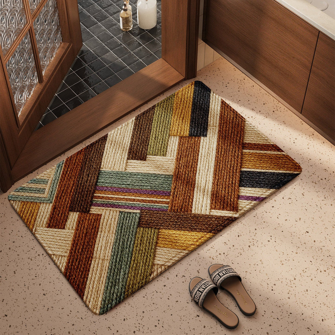 Textured Geometric Entryway Mat