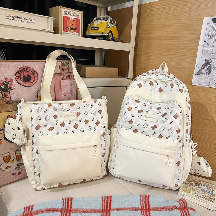 Cartoon-Themed Multi-Pocket School Backpack