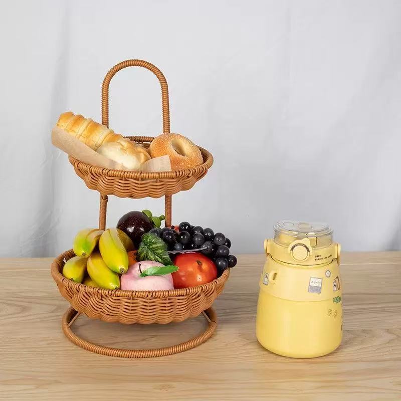 Two-Tiered Woven Serving Basket Kalsten