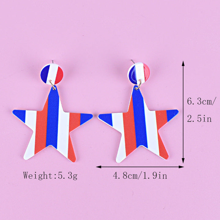 Women's nan triple star dangle glitter resin earrings with hypoallergenic hooks Kalsten