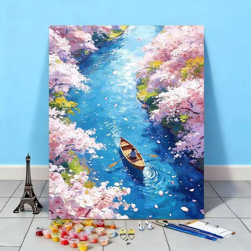 Scenic Cherry Blossom Landscape Painting Kit Kalsten