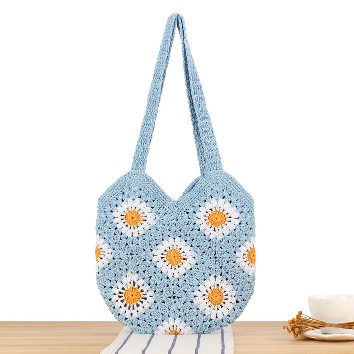 Handcrafted shoulder bag with floral crochet work Kalsten