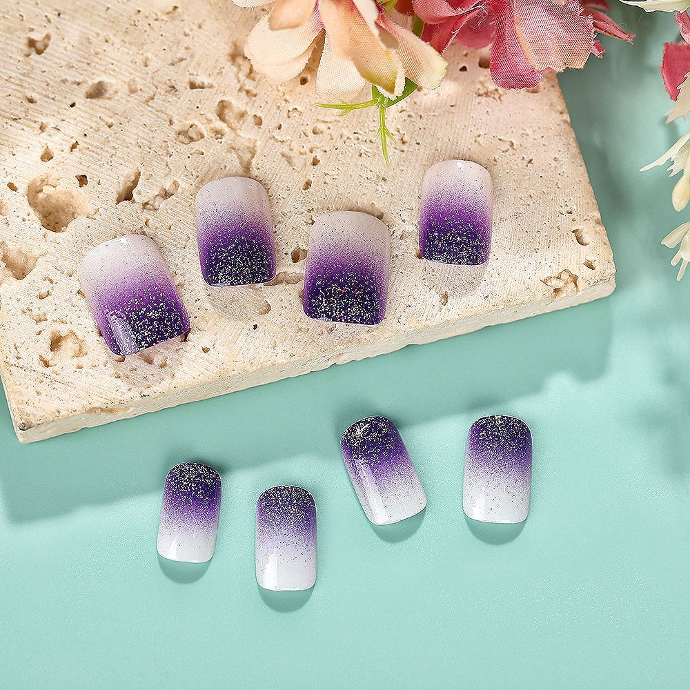 Glittering artificial nails with ombre effect Acalora