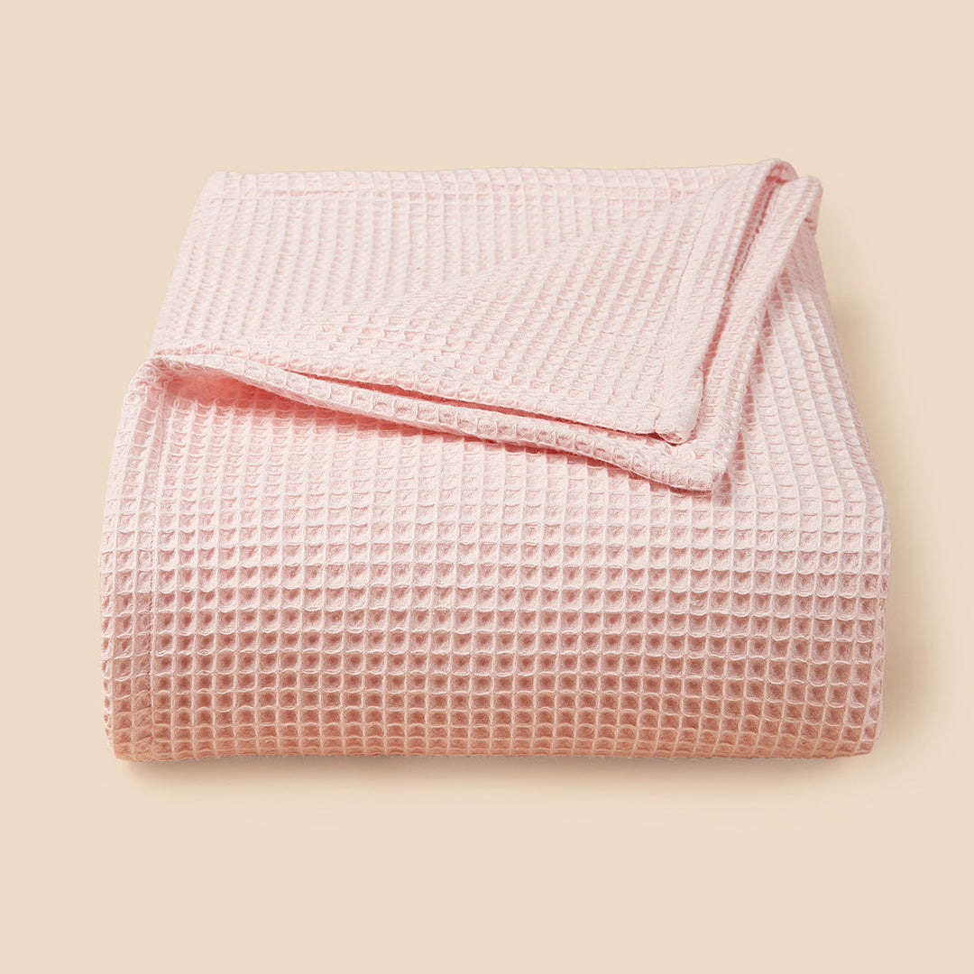 Textured Waffle Weave Throw Blanket kalsten
