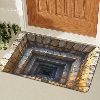 Gold Coin-Patterned Decorative Entrance Mat Acalora