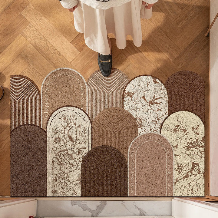 Motivational Flower Print Floor Mat