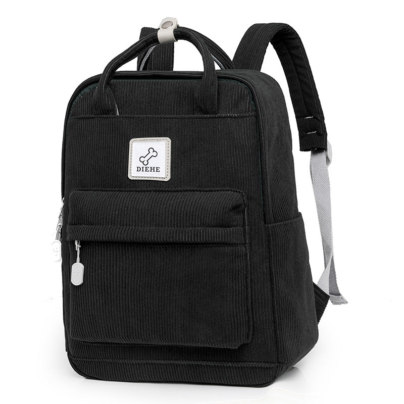 Corduroy Textured Laptop School Backpack Kalsten
