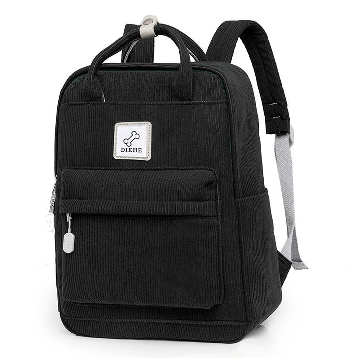 Corduroy Textured Laptop School Backpack Kalsten