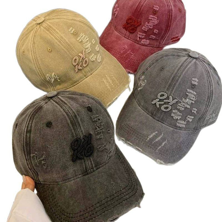 Women's Distressed Graphic Embroidered Baseball Cap Kalsten