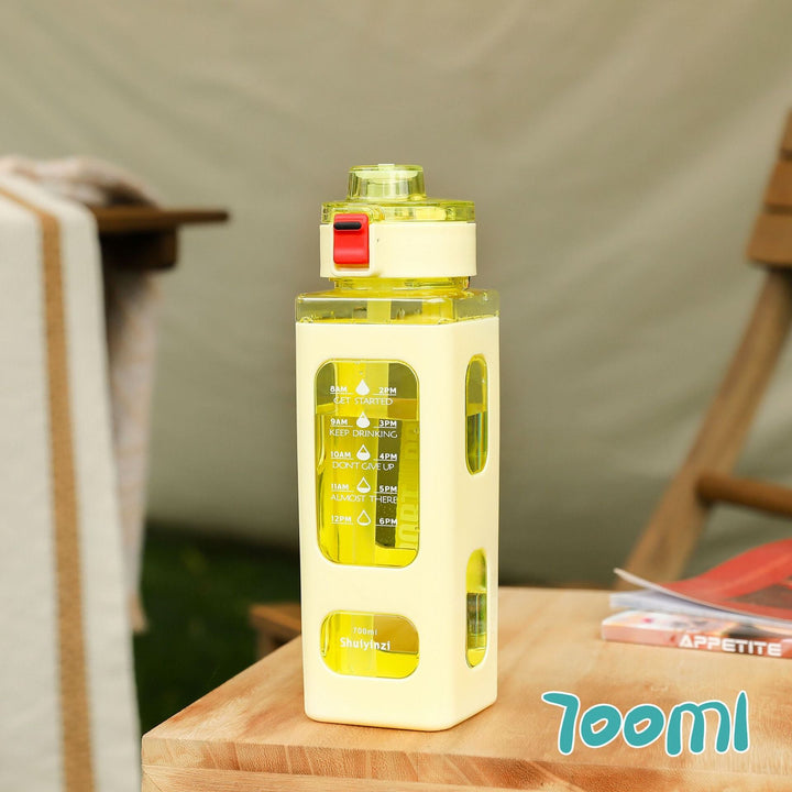 Women's water bottle with integrated time markers and straw Kalsten