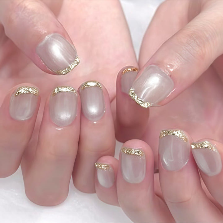Elegant Glitter Tip Press-On Nail Set Kalsten