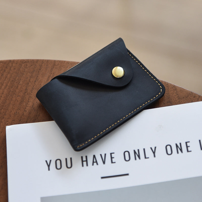 Premium Leather Buttoned Cardholder Kalsten