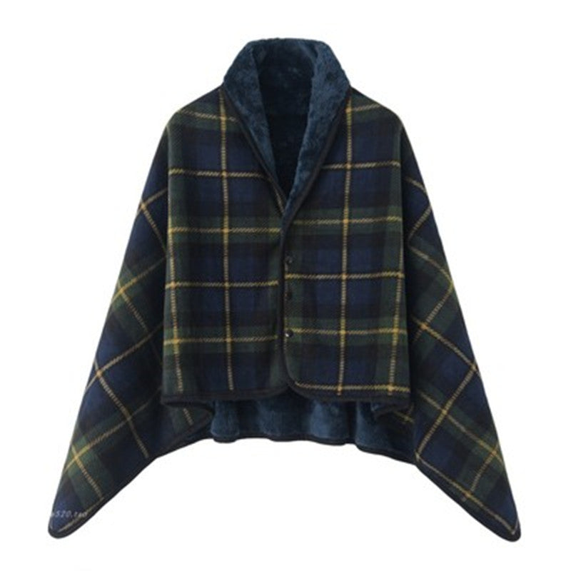 Women Comfortable Throw Blanket with Checkered Pattern Kalsten