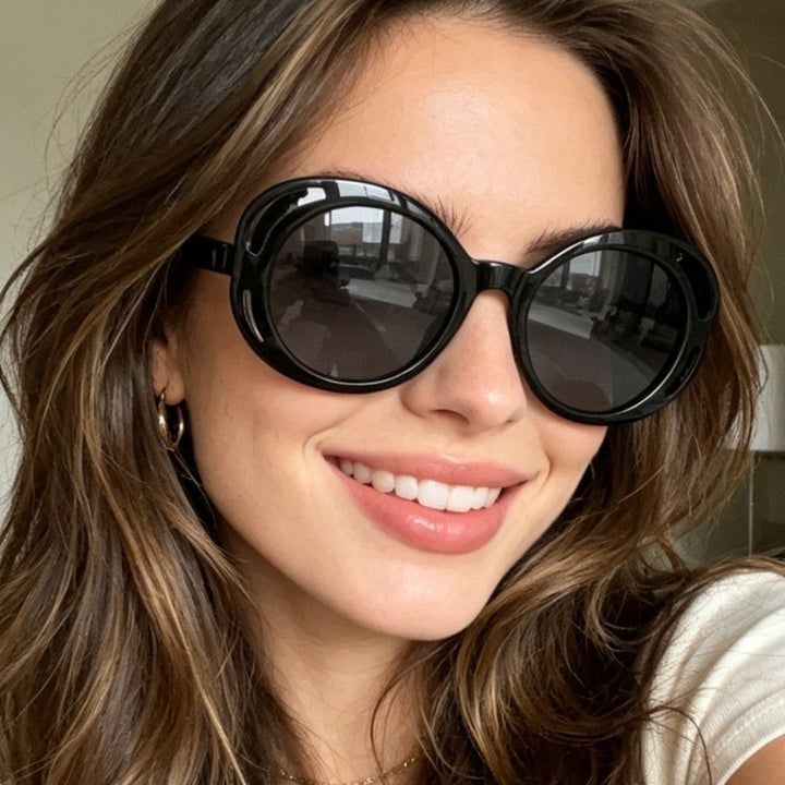 Women's fashionable sunglasses with comfortable, round design Kalsten