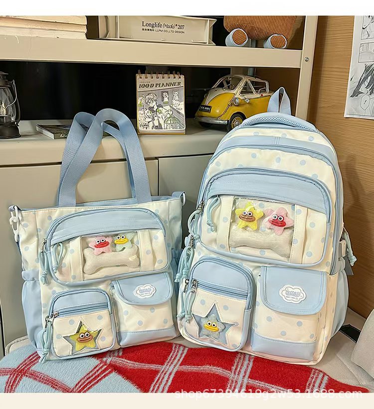 Multi-Pocket School Backpack and Tote Bag Set Kalsten