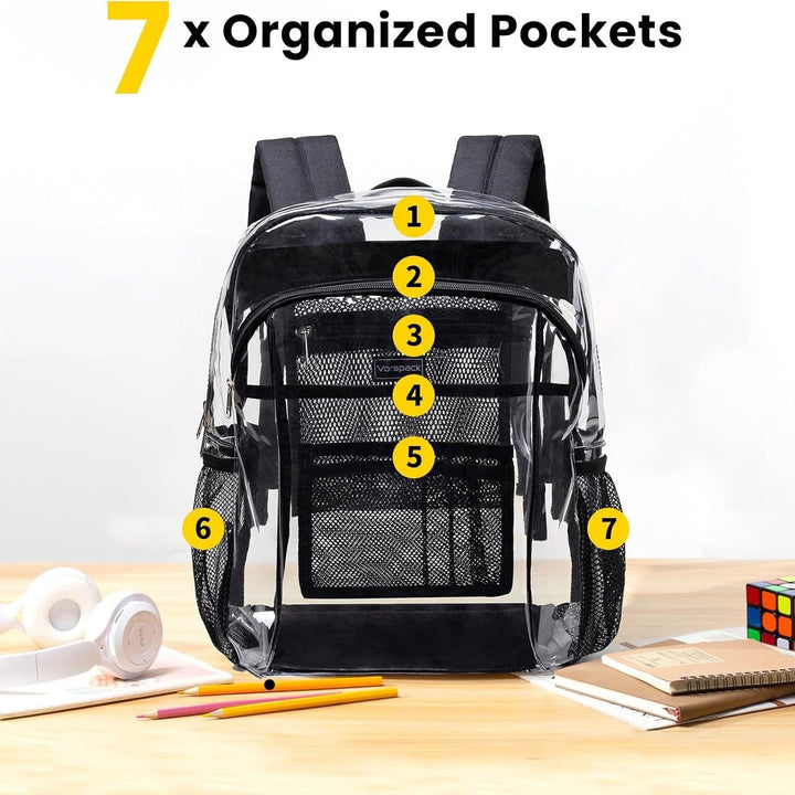 Transparent school bag with breathable mesh pockets Kalsten