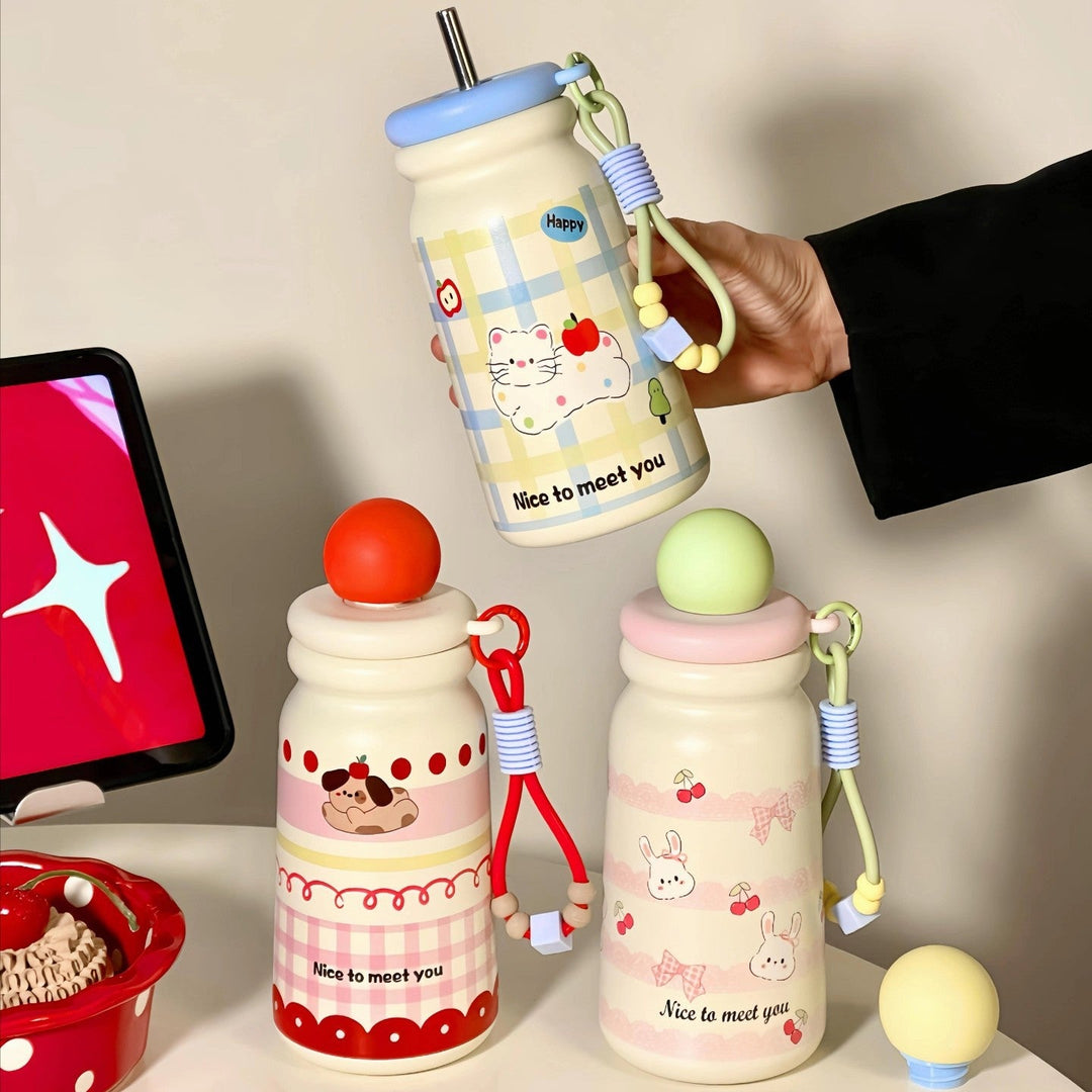 Women's Insulated Water Bottle with Playful Dog Design Kalsten