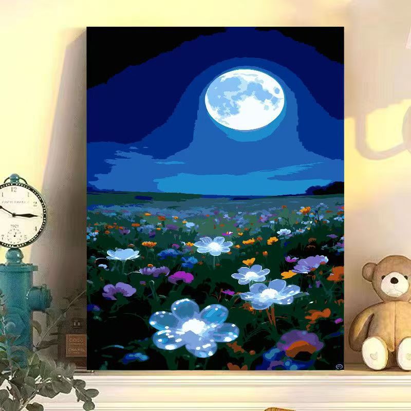 Nighttime Floral Landscape Canvas Art Kalsten