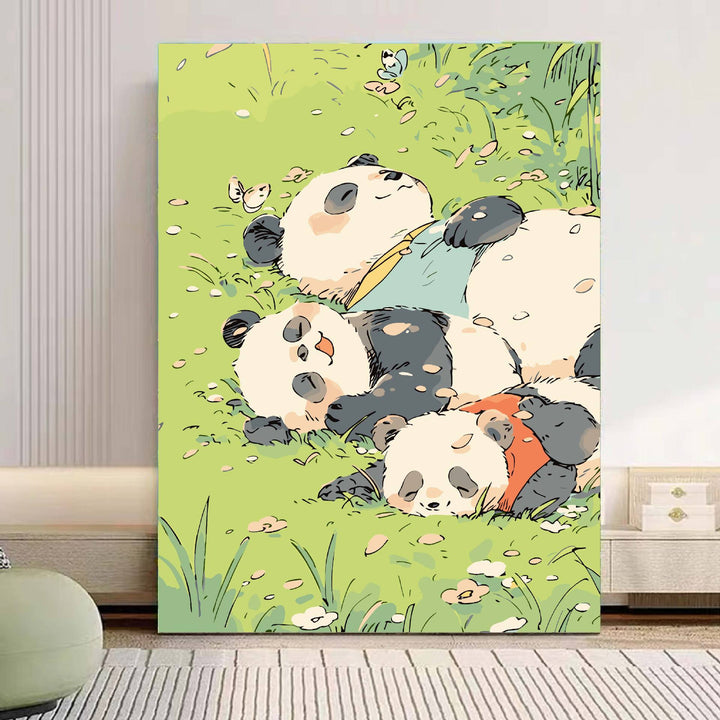 Playful Panda Illustration Canvas Art Kalsten