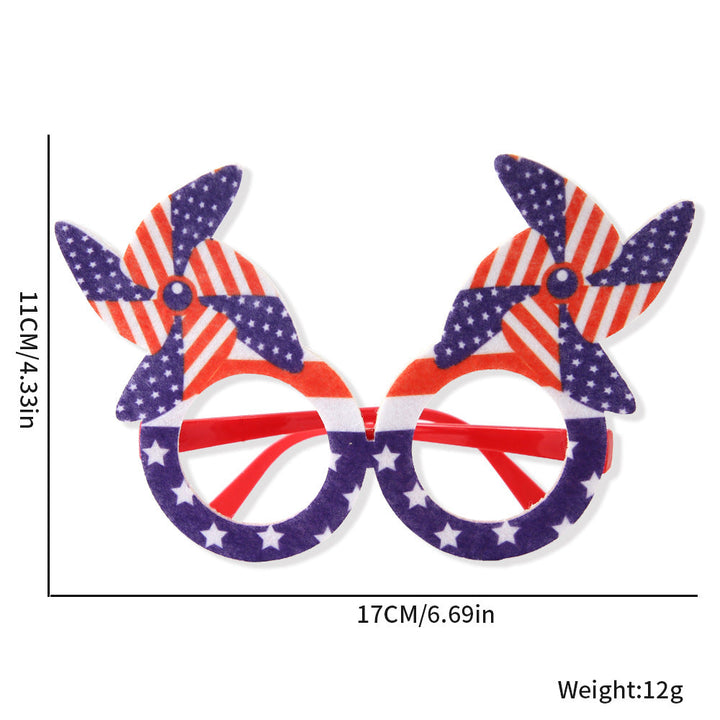 Unisex nan novelty hand-shaped patriotic party eye glasses with finger-frame design Kalsten