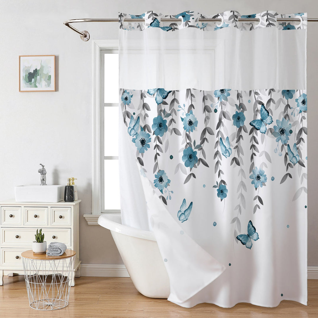 Floral Butterfly Shower Curtain Kalsten