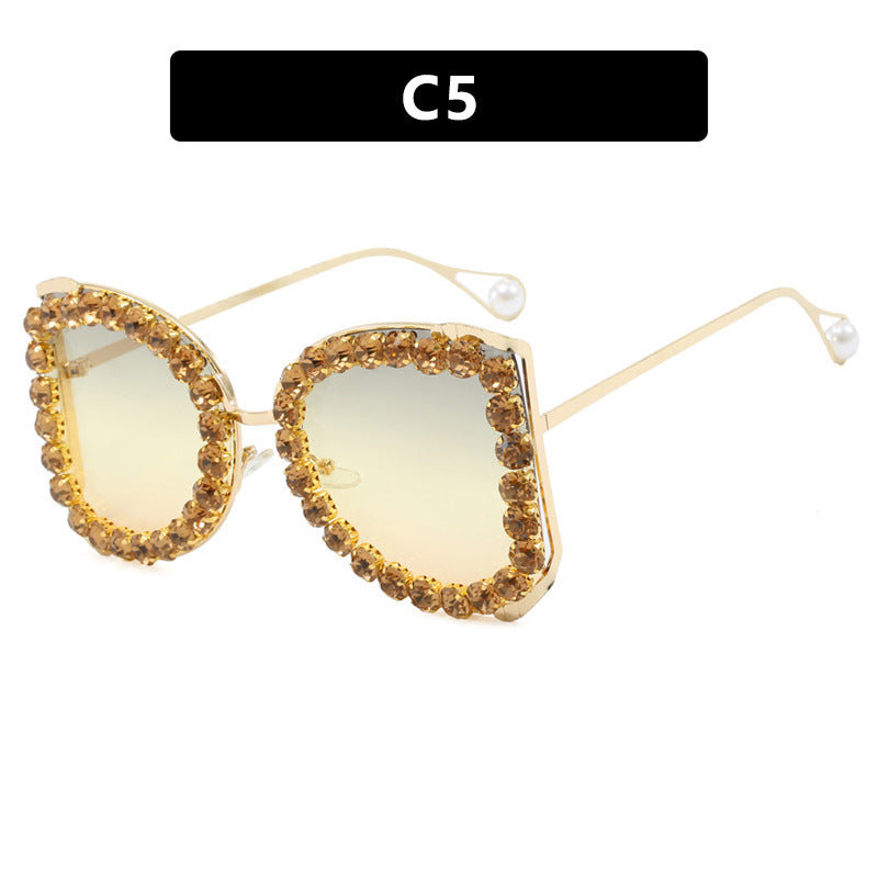 Women's extravagant cat-eye sunglasses with sparkling rhinestone frame Kalsten