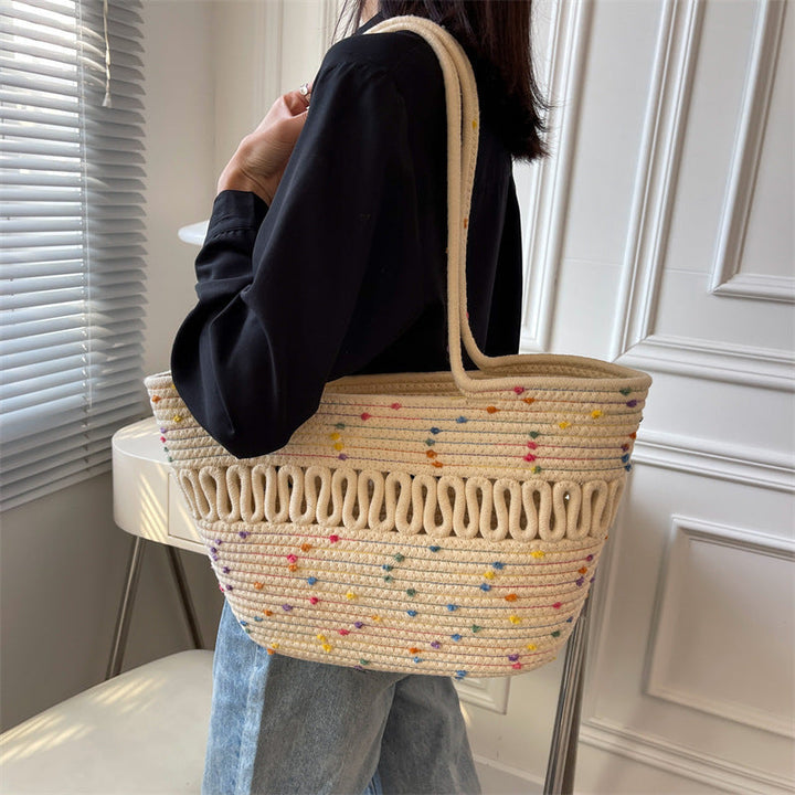 Elegant Handcrafted Beach Bag with Fine Braided Pattern Kalsten