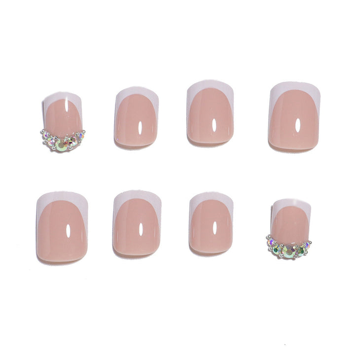 Elegant Press-On Nail Set with Rhinestone Accents Kalsten