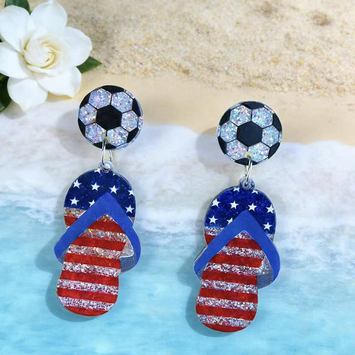 Women’s letter earrings made of resin with glitter effect and pendants Kalsten