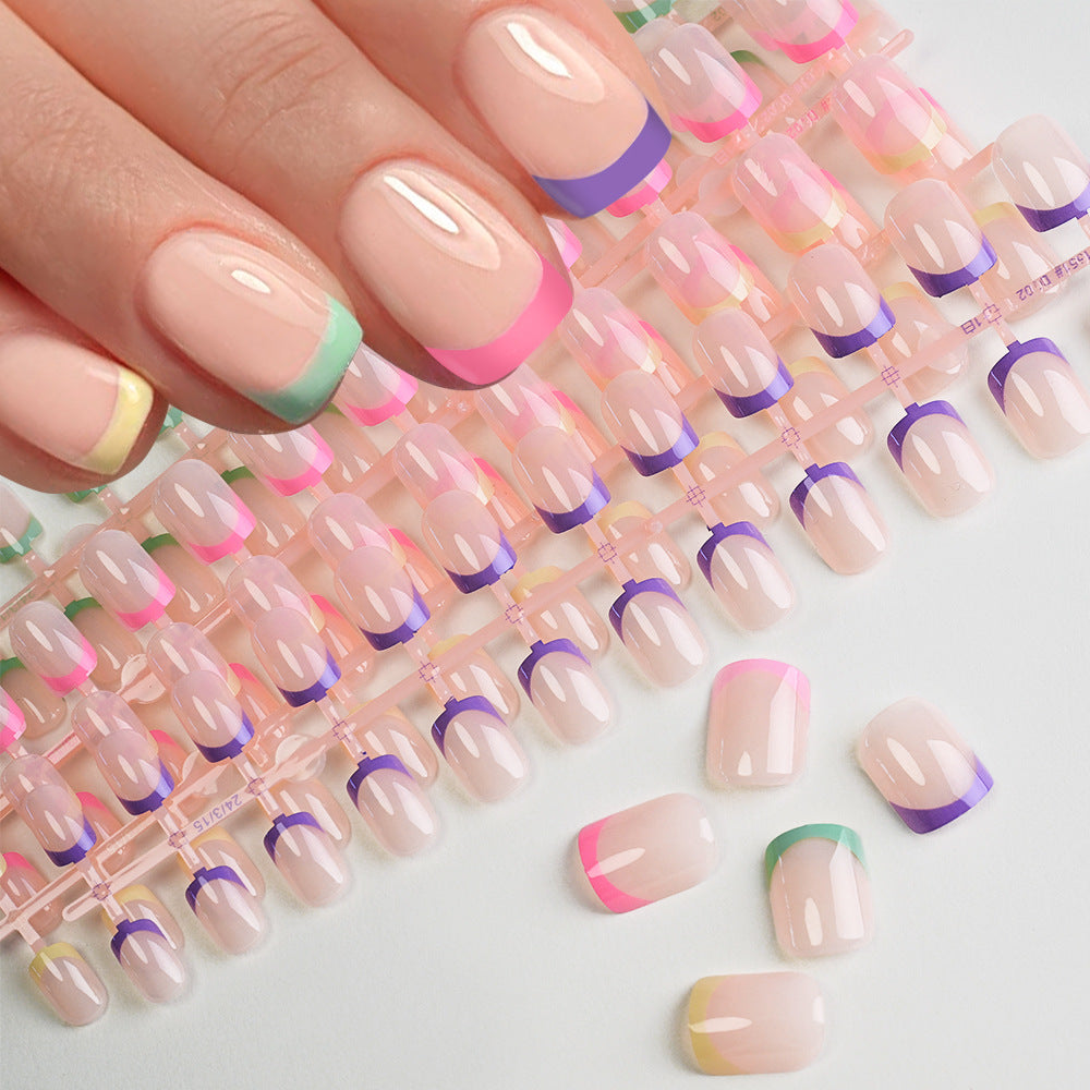 Decorative French Tip Press-On Nail Set Kalsten