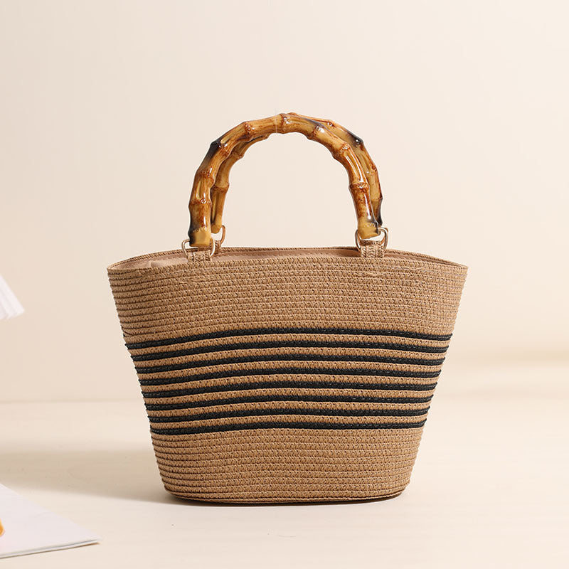 Elegant Bast bag with bamboo handles Kalsten