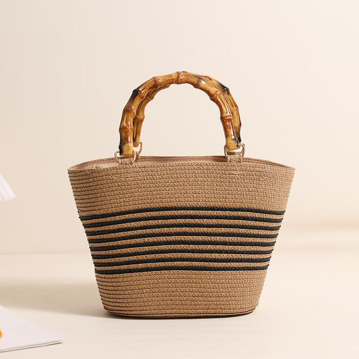 Elegant Bast bag with bamboo handles Kalsten