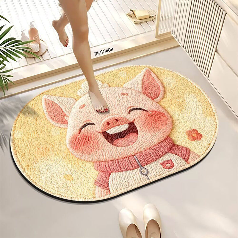 Adorable Animal-Themed Bath Mat Kalsten