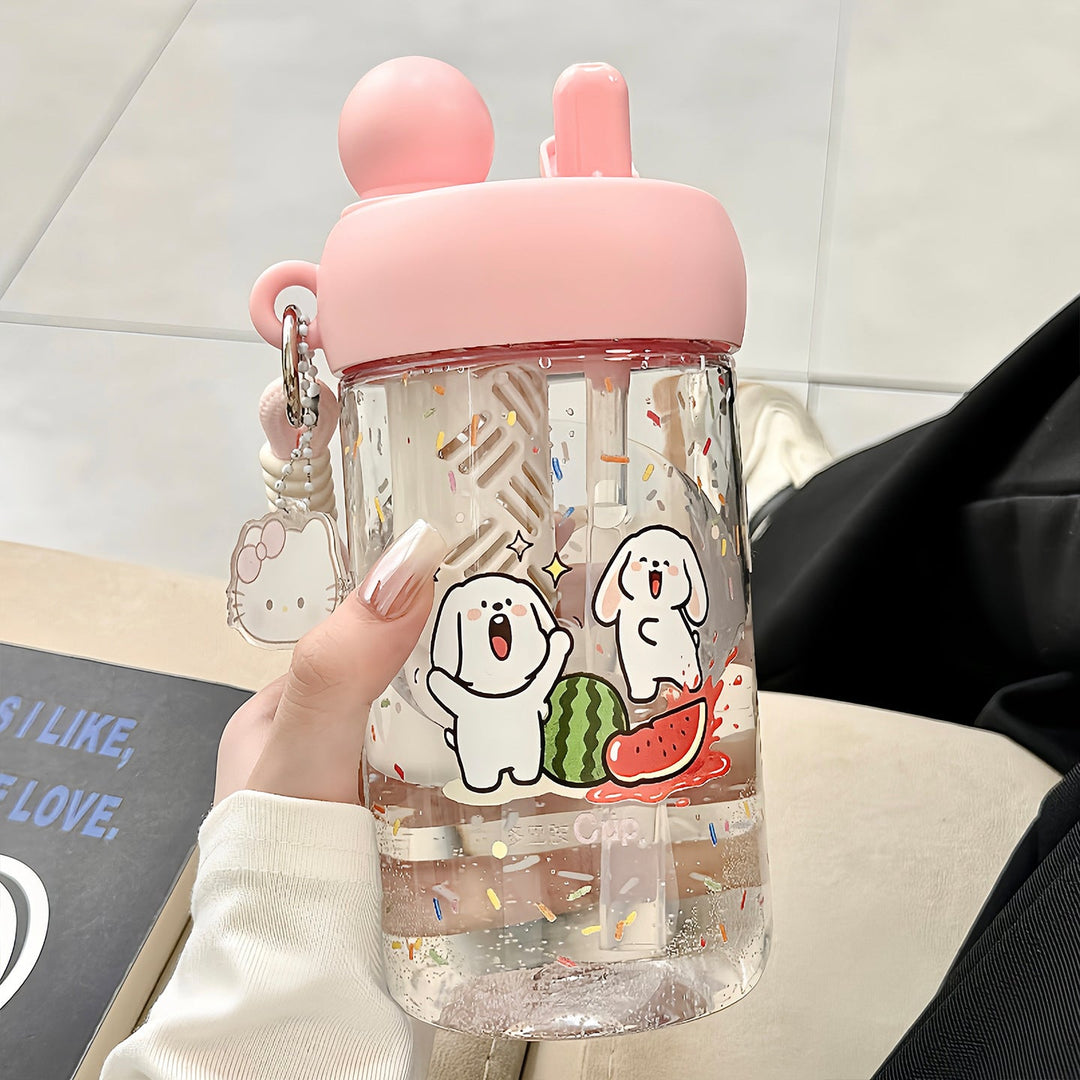 Women's water bottle with integrated animal motif and practical carrying handle Kalsten
