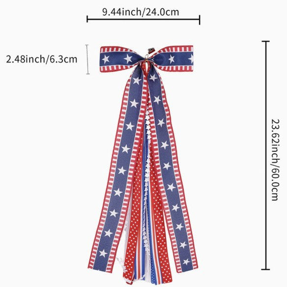 Women's Nan Hair Ruffle Bow with Long Ribbon Straps and Clip Closure Kalsten