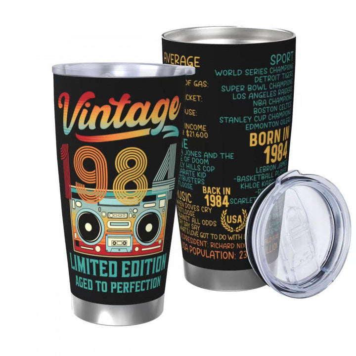 Double-Wall Vacuum Insulated Stainless Steel Travel Tumbler With Spill-Resistant Lid And Printed Cow Sunflower Design