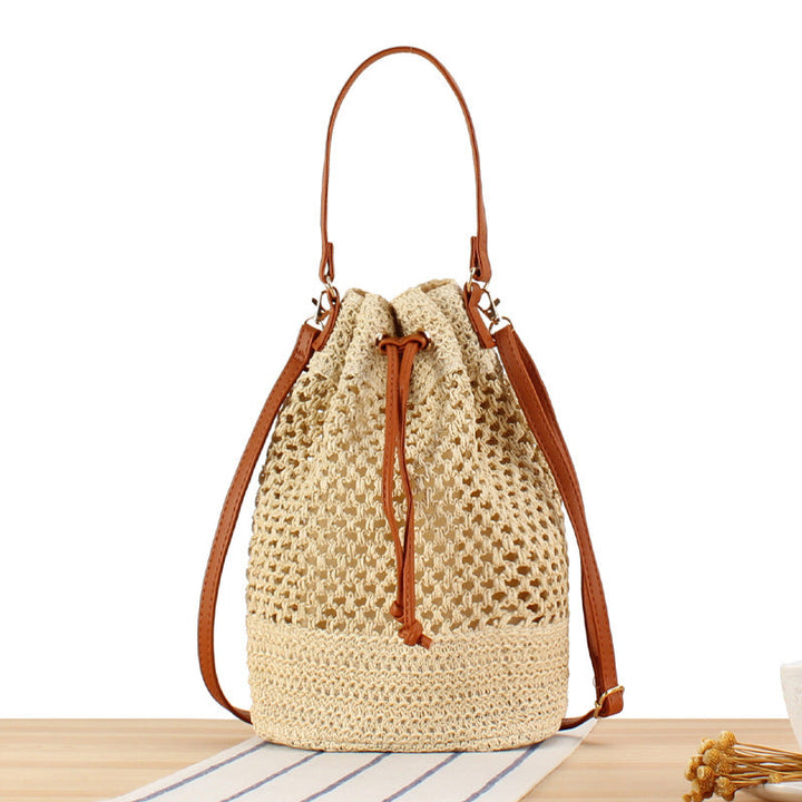Braided Bucket Bag Made of Natural Material Kalsten