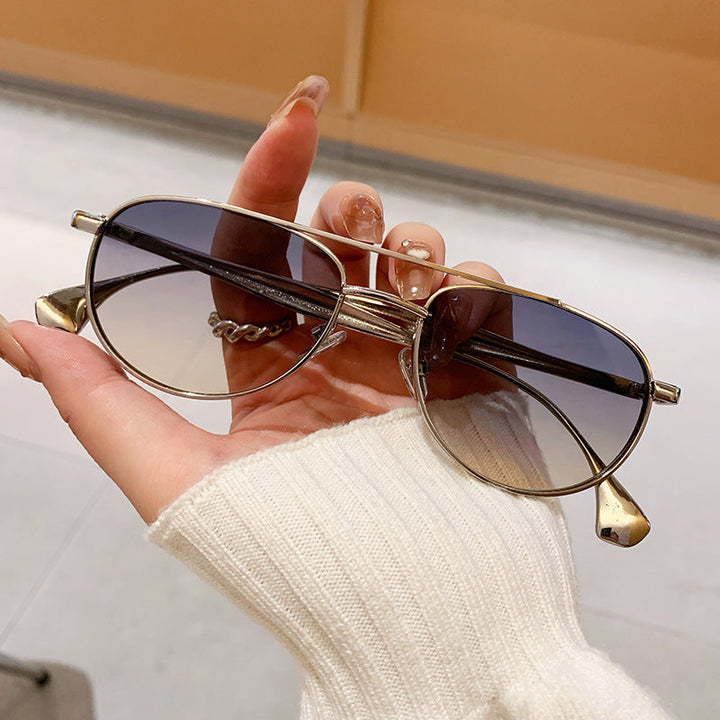 Ladies fashionable pilot sunglasses with elegant gold frame Kalsten