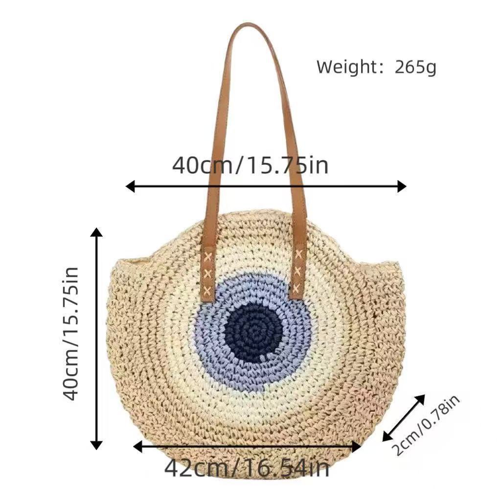 Handcrafted straw bag with eye-catching gradient Kalsten