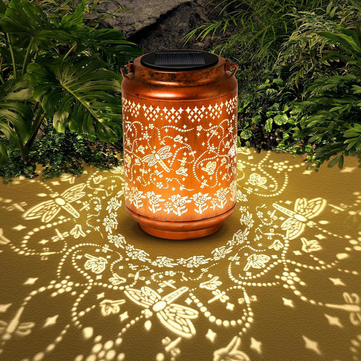 Intricate Metal Shadow Projection Table Lamp With Rechargeable LED Kalsten