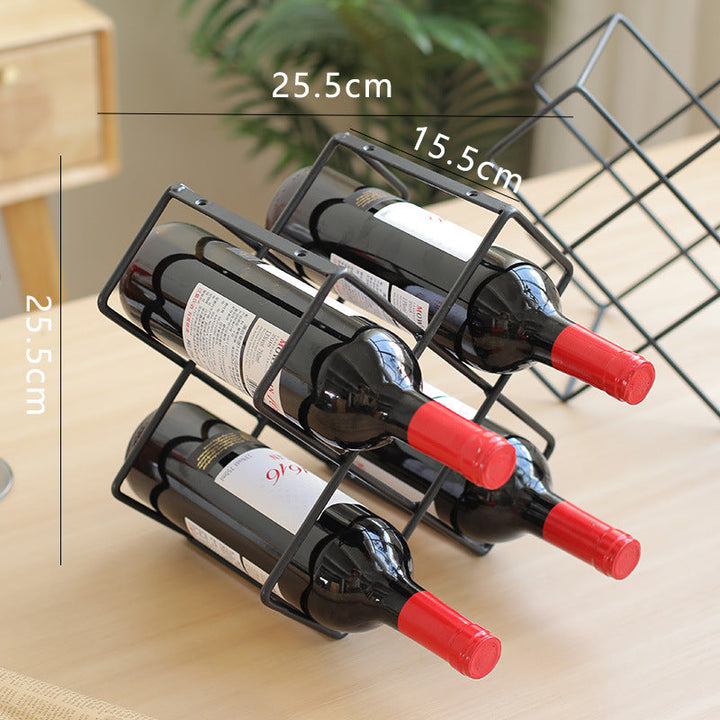 Unisex wine rack made of black metal Kalsten